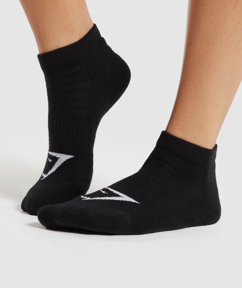 Skarpety Gymshark Ankle 3pk Czarne | PL 764SQY